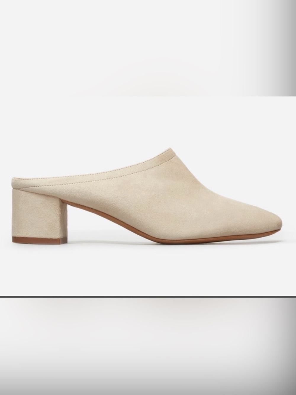 Everlane Day Heel Mule Suede - New In Box (NIB) Cream color size 8.5
